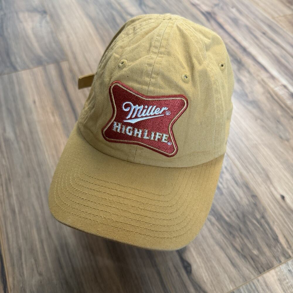 Miller High Life Hat Burnt Yellow American Needle Strap Back Cap Unisex